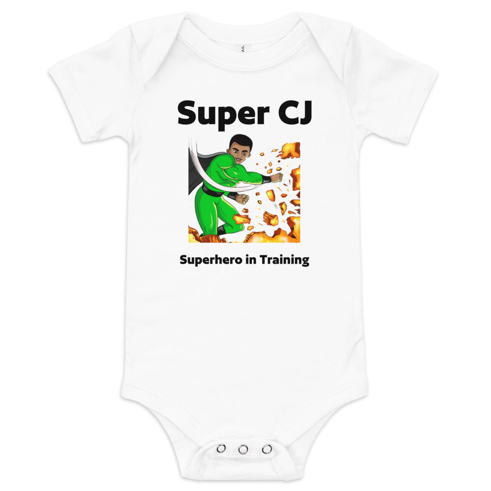 Super CJ's "Superhero in Training" Baby short sleeve one piece